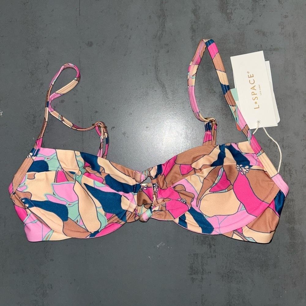 L*Space Womens Rose Triangle Bikini Top Size XS - Picture 2 of 7